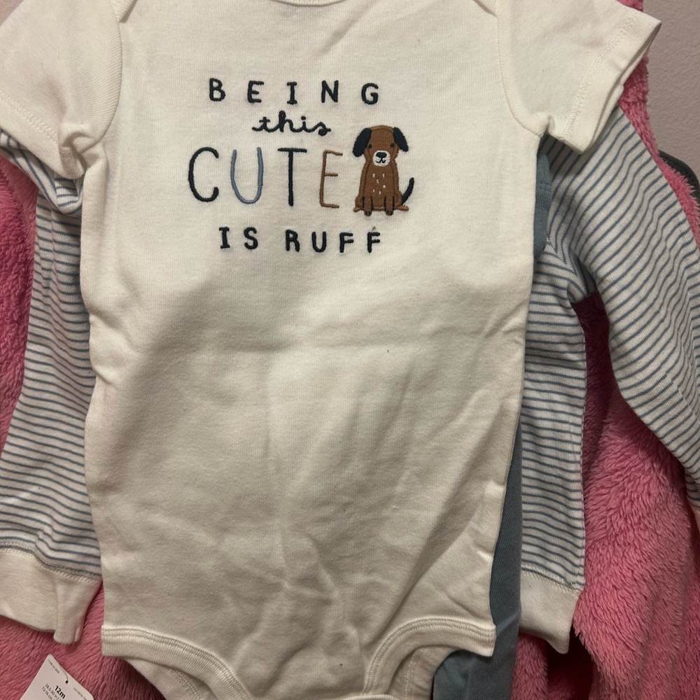 Cute Dog Graphic Baby Onesie